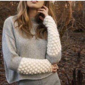 Stella Pardo Priscillien Bubble Sleeve Sweater Size Medium